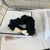 BLACK WRINKLED FABRIC SCRUNCHIE 358298