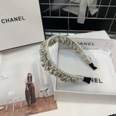 COLORFUL VOILE FABRIC WITH PEARL CHAIN HAIRBAND 410874