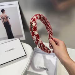 CHERRY RED MIX WHITE WOOL HAIRBAND 412546