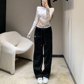 HERMES 25S FLEECE-LINED WIDE-LEG PANTS 442