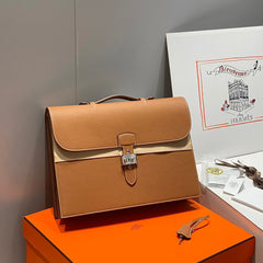 SAC A DEPECHES LIGHT 38 IN GOLD TOGO CALFSKIN