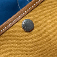 GARDEN PARTY 30CM IN DUNE MAGNOLIA TOILETS COTTON CANVAS AND BROWN CALFSKIN