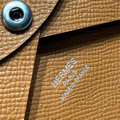 CALVI DUO COMPACT CARD HOLDER IN GOLD EPSOM CALFSKIN