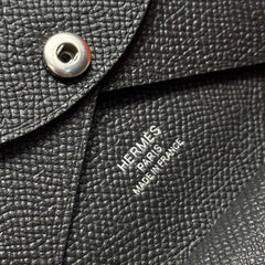 CALVI DUO COMPACT CARD HOLDER IN BLACK EPSOM CALFSKIN