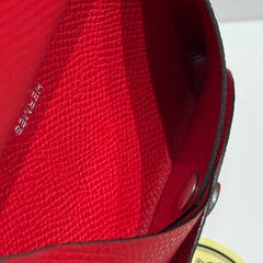 CALVI DUO COMPACT CARD HOLDER IN CRIMSON PINK EPSOM CALFSKIN