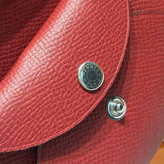 CALVI DUO COMPACT CARD HOLDER IN ROUGE H EPSOM CALFSKIN