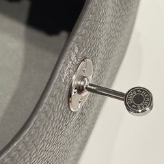 HERMES 25S MINI LINDY 19 IN CLOUD GRAY CALFSKIN SILVER HARDWARE