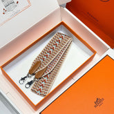 25S HERMES SANGLE ALLEGRO BAG STRAP CORNALINE 85 IN CANVAS SILVER HARDWARE