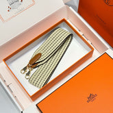 25S HERMES BAG STRAP LIGHT YELLOW 85 IN CANVAS GOLD HARDWARE