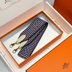 25S HERMES BAG STRAP MULTICOLOR 85 IN CANVAS GOLD HARDWARE