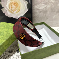 CURRANT RED MONOGRAM CANVAS HAIRBAND 369305