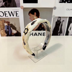 WHITE FABRIC HAIRBAND WITH CRYSTAL 412474