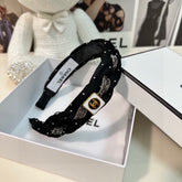 BLACK FABRIC HAIRBAND WITH CRYSTAL 412475