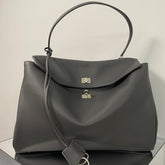 RODEO LARGE BAG 40 IN GREY SMOOTH CALFSKIN SILVER HARDWARE