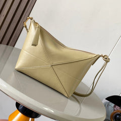 LOEWE 25S PUZZLE FOLD BAG 23 IN DARK BEIGE CALFSKIN