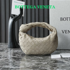 BOTTEGA VENETA 25S MINI JODIE 28 IN MUTED TAUPE SUEDE GOLD HARDWARE