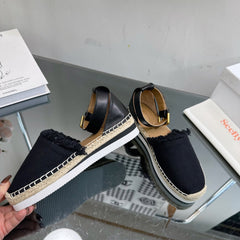 SEE BY ESPADRILLES SANDAL IN BLACK FABRIC AND CALFSKIN