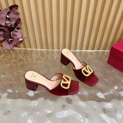 VALENTINO 25S HIGH-HEEL MULES 60 MM IN DARK RED VELVET AND CALFSKIN WITH GOLD HARDWARE