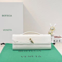 BV Long Clutch Andiamo 31 White Crocodile Calfskin Ghw