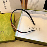 NARROW HAIRBAND IN BLACK MIX RED FABRIC 395356