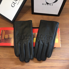 TOUCHSCREEN LAMBSKIN GLOVES BLACK WITH WOOL LINING 409346