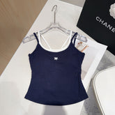 CAMISOLE 625968 IN NAVY BLUE COTTON RIBBED