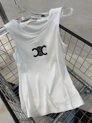 TANK TOP 627697 IN WHITE COTTON RIBBED