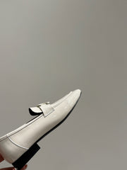 TRIOMPHE LOAFERS IN WHITE PATENT CALFSKIN