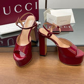 HIGH HEEL SANDALS 13 CM IN RED LAMBSKIN