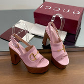 HIGH HEEL SANDALS 13 CM IN PINK CALFSKIN MIX SUEDUE GOLD HARDWARE