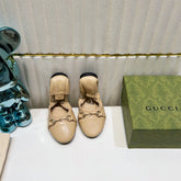 GG BALLET SUPER SLIM BUCKLE CREAM LAMBSKIN