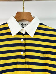 MIUMIU STRIPED SHIRT WITH LAPEL COLLAR STYLE 44