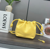 LOE 23 FLAMENCO PURSE BUCKET IN YELLOW LAMBSKIN