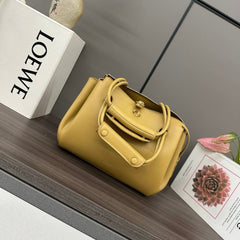 LOEWE 25S MEDIUM MADRID BAG 23 IN SAND YELLOW CALFSKIN GOLD HARDWARE