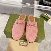 GG & ADIDAS MULE HORSEBIT BUCKLE LIGHT PINK CANVAS