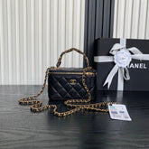 CHANEL 25S VANITY CASE BAG 19 IN BLACK CALFSKIN GOLD HARDWARE