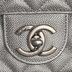 CHANEL 25S FLAP BAG 23 IN DARK GRAY CALFSKIN SILVER HARDWARE