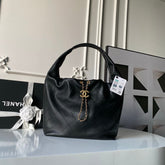 CHANEL 25S HOBO BAG 45 IN BLACK LAMBSKIN