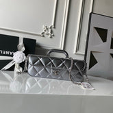 CHANEL 25S FLAP BAG 29 IN SILVER METALLIC CALFSKIN