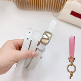 Silver Vlogo and Gold Hardware Buckle Black White Calfskin 20mm