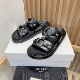 DAD SANDALS BLACK CALFSKIN