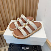 TIPPI SLIDE IN CANVAS & CALFSKIN NATURAL WHITE