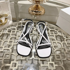 HIGH SANDAL 45MM IN WHITE LAMBSKIN
