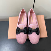 LOAFERS WITH BOW IN PINK SUEDE