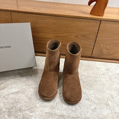 BALENCIAGA 25S ALASKA ANKLE BOOTS IN BROWN SUEDE