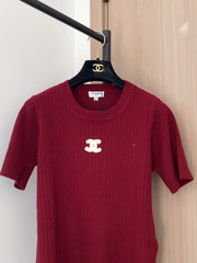 CHANEL 26S SHORT-SLEEVE CREW NECK SWEATER 866