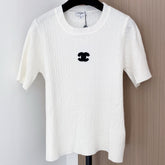 CHANEL 26S SHORT-SLEEVE CREW NECK SWEATER 865