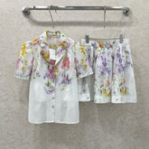 ZIMMERMANN SET OF SHORT-SLEEVE SHIRT AND TAILORED SHORTS 275122