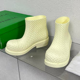 FIREMAN BOOTS IN BEIGE CREAM RUBBER WITH ICONIC INTRECCIO MOTIF