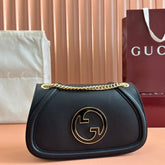 GUCCI 26S BLONDIE SHOULDER BAG 26 IN BLACK CALFSKIN